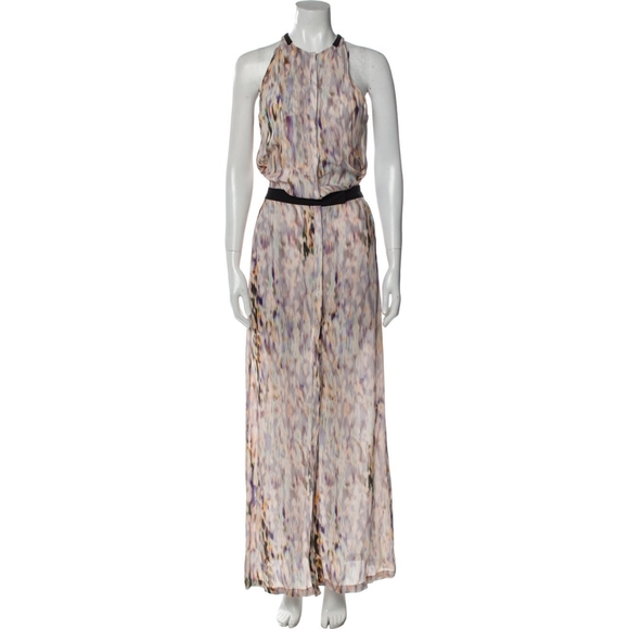 A.L.C Watercolor 100% Silk Maxi Dress 2 - Picture 1 of 8